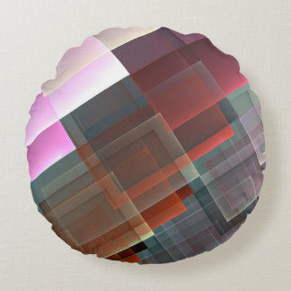Abstract geometric textured decoration round pillow