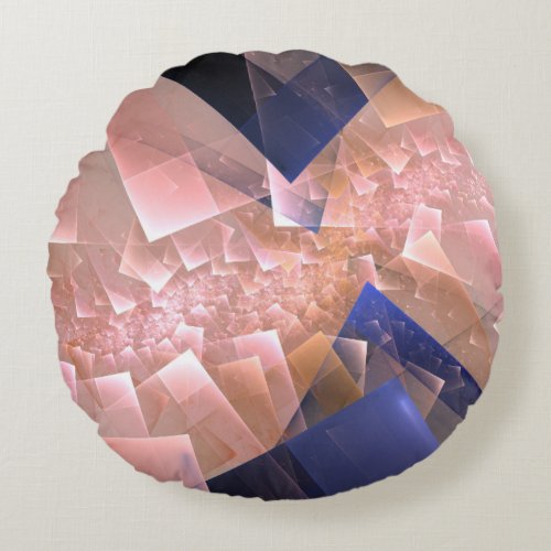 Abstract geometric textured decoration round pillow
