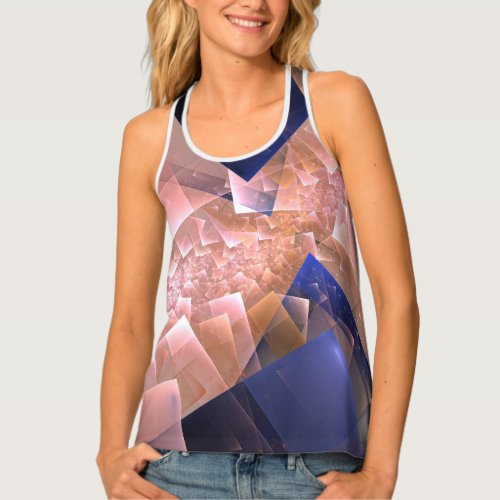 Abstract geometric textured decoration tank top