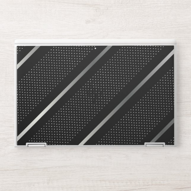 Abstract Geometric Trendy Black Pattern, HP Laptop Skin (Front)
