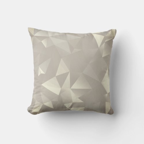 Abstract Geometric Triangle Pattern  Beige Throw Pillow