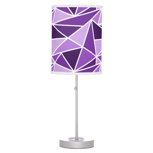 Abstract Geometric Triangles Purple Plum Lavender Table Lamp