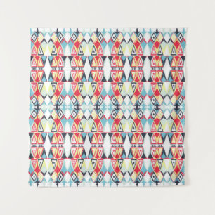 Abstract Geometric Tribal Line Pattern Tapestry