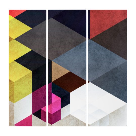 Abstract Geometric Triptych Wall Art