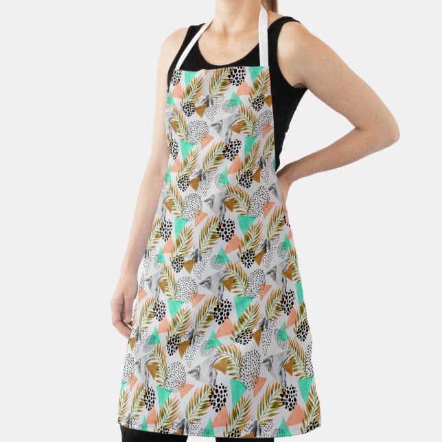 Abstract Geometric Tropical Leaf Pattern Apron (Insitu)