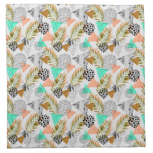 Abstract Geometric Tropical Leaf Pattern Napkin