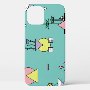 Abstract geometric, vases plants memphis style. iPhone 12 case