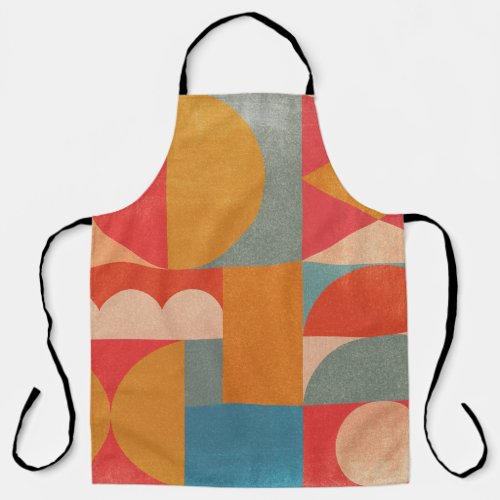 Abstract Geometric Vintage Paper Texture Apron
