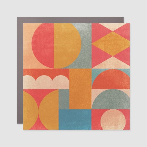 Abstract Geometric Vintage Paper Texture Car Magnet