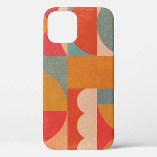 Abstract Geometric Vintage Paper Texture iPhone 12 Case
