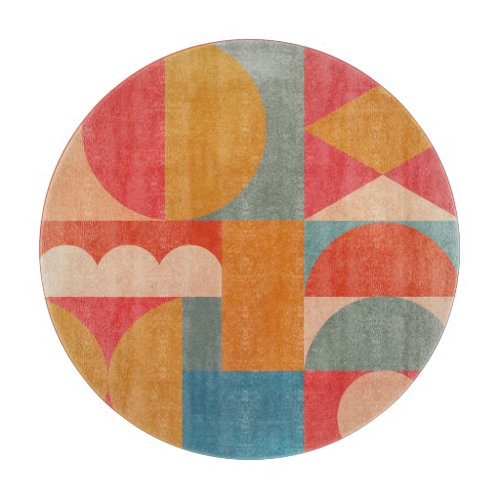 Abstract Geometric Vintage Paper Texture Cutting Board