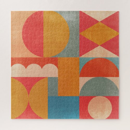 Abstract Geometric Vintage Paper Texture Jigsaw Puzzle