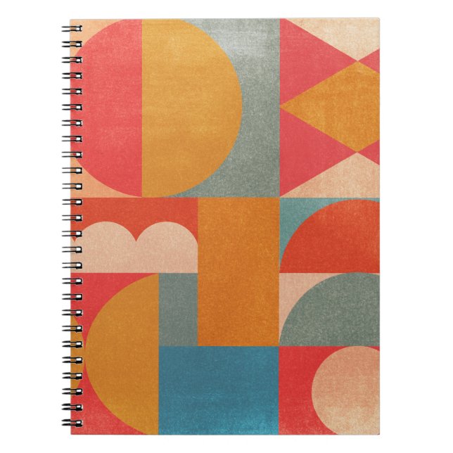 Abstract Geometric: Vintage Paper Texture Notebook (Front)