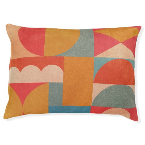 Abstract Geometric Vintage Paper Texture Pet Bed