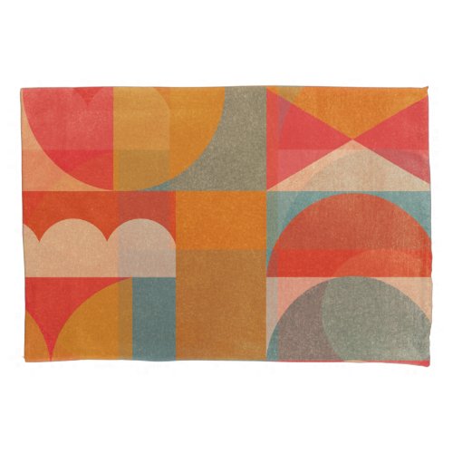 Abstract Geometric Vintage Paper Texture Pillow Case