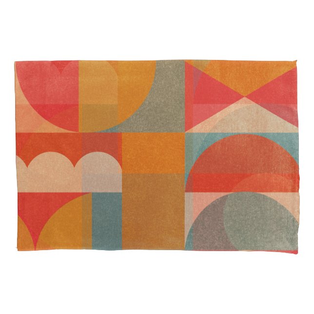Abstract Geometric: Vintage Paper Texture Pillow Case (Front)