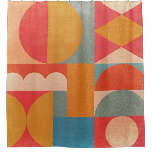 Abstract Geometric Vintage Paper Texture Shower Curtain