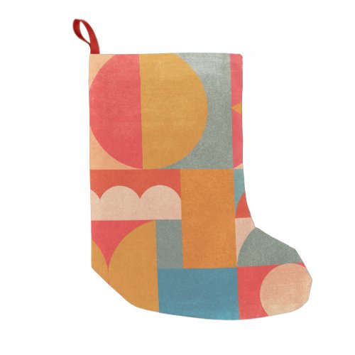 Abstract Geometric Vintage Paper Texture Small Christmas Stocking