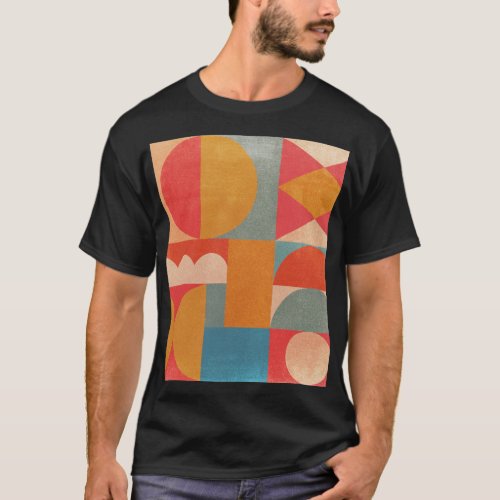 Abstract Geometric Vintage Paper Texture T_Shirt