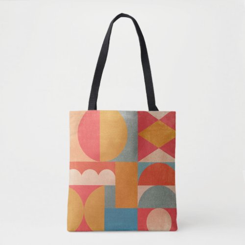 Abstract Geometric Vintage Paper Texture Tote Bag