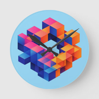 Abstract Geometric Wall Clock