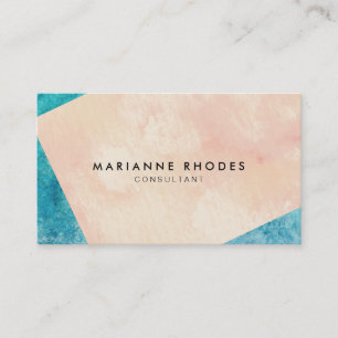 Abstract Geometric Watercolor Business Card