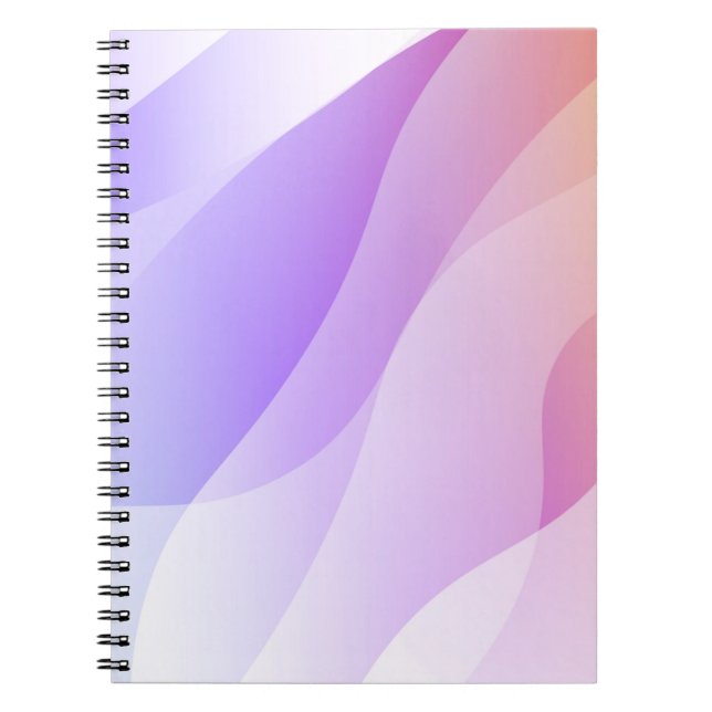 Abstract Geometric Wave Shape with Gradient Soft C Notebook (Front)