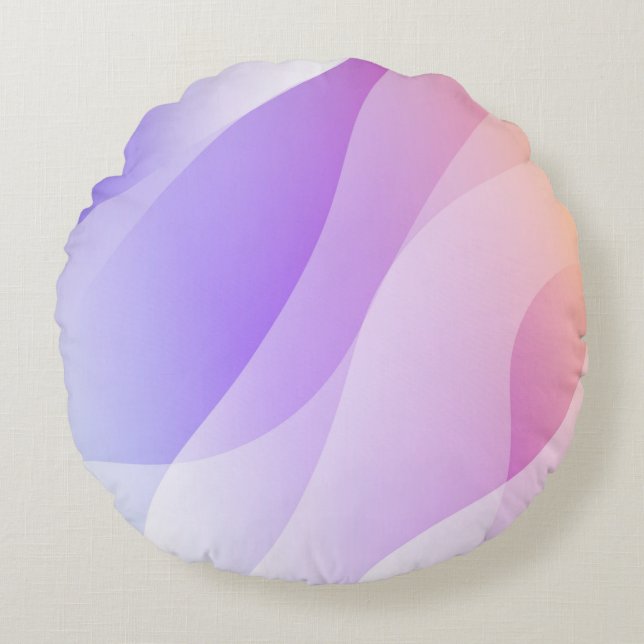Abstract Geometric Wave Shape with Gradient Soft C Round Pillow (Front)