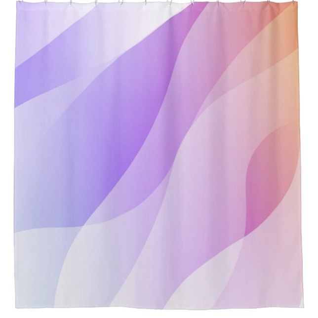 Abstract Geometric Wave Shape with Gradient Soft C Shower Curtain (Front)