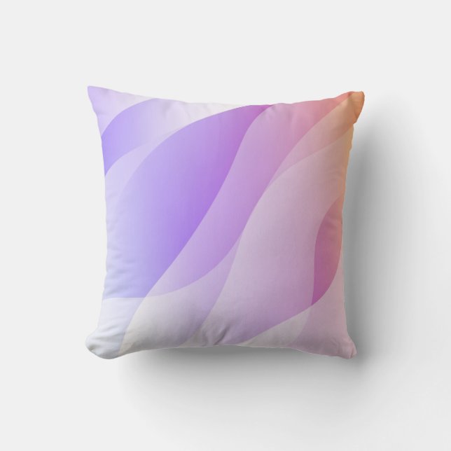 Abstract Geometric Wave Shape with Gradient Soft C Throw Pillow (Front)