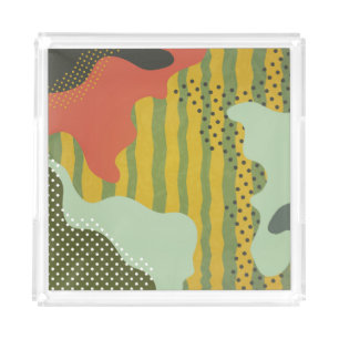 Abstract Geometric Waves Creative Background Acrylic Tray