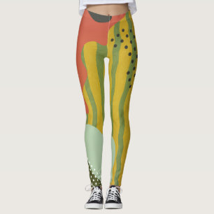 Abstract Geometric Waves Creative Background Leggings
