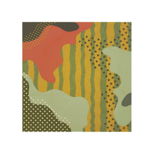 Abstract Geometric Waves Creative Background Wood Wall Art