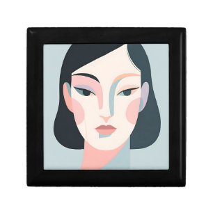 Abstract Geometric Woman Portrait Minimalist Gift Box