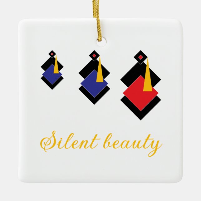 Abstract Geometric Women Modern Minimalist  Ceramic Ornament (Front)