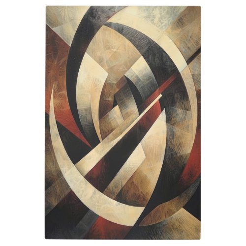 Abstract Geometric Wood Texture Metal Print
