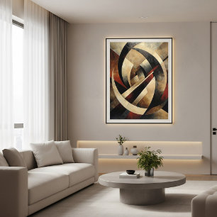 Abstract Geometric Wood Texture Poster