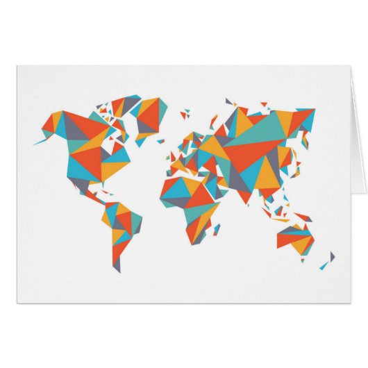 Abstract Geometric World Map Cards (Front Horizontal)