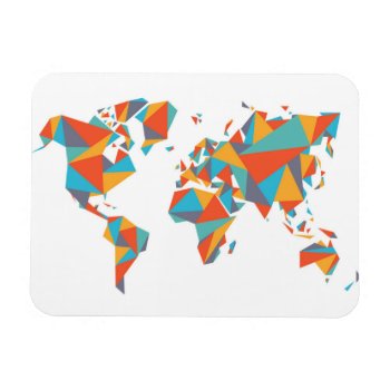 Abstract Geometric World Map Magnet by adventurebeginsnow at Zazzle