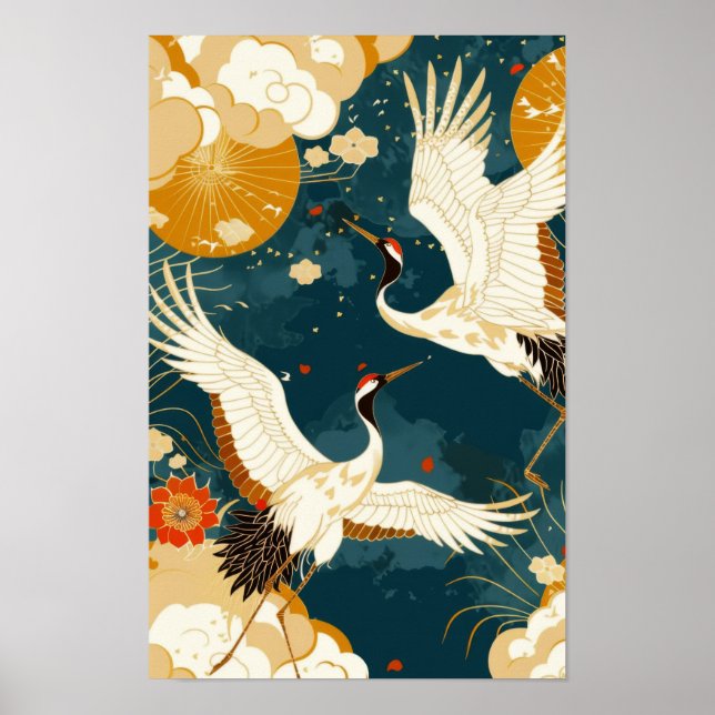 Abstract Geometric Yellow Background Poster (Front)