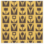 Abstract Geometric Yellow Floral Pattern Fabric 
