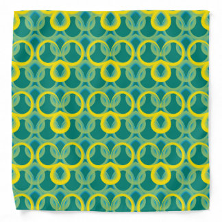 Abstract geometric yellow green pattern bandana