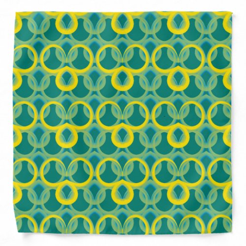 Abstract geometric yellow green pattern bandana
