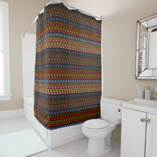 Abstract geometrical african moroccan navajo folk shower curtain