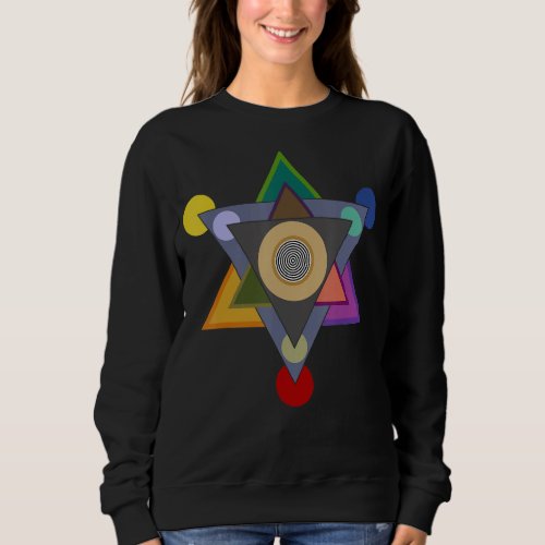 Abstract Geometrical Art Multicolored Modern Artsy Sweatshirt