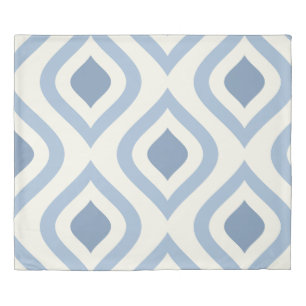 Abstract geometrical, blue and off white duvet cover