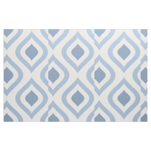 Abstract geometrical, blue and off white fabric