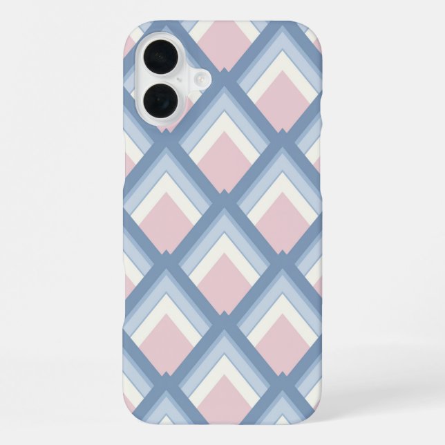 Abstract geometrical, blue, pink and off white iPhone case (Back)
