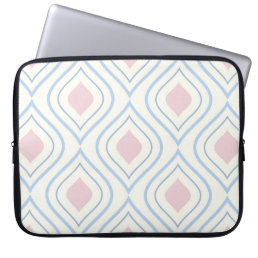 Abstract geometrical, blue, pink and off white laptop sleeve