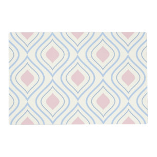 Abstract geometrical, blue, pink and off white placemat